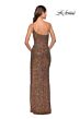 La Femme 31426 Side Slit One Shoulder Sequin Dress