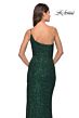 La Femme 31427 Cutaway Slit One Strap Sequin Dress