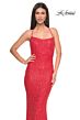 La Femme 31429 Slight Scoop Neckline Crisscross Back Dress
