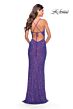La Femme 31430 Plunging Sweetheart Neckline Lace-Up Back Dress