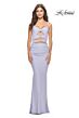 La Femme 31435 Multiple Cutout Ruched Lace-Up Dress