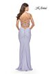La Femme 31435 Multiple Cutout Ruched Lace-Up Dress