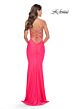 La Femme 31435 Multiple Cutout Ruched Lace-Up Dress