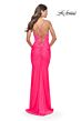 La Femme 31437 Lace Corset Ruched Skirt Dress