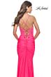 La Femme 31437 Lace Corset Ruched Skirt Dress
