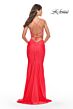 La Femme 31438 Strappy Sides Lace-Up Back Dress