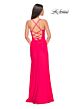 La Femme 31440 Lace AppliquÈ Sheer Side Panels Bodice Dress