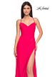 La Femme 31440 Lace AppliquÈ Sheer Side Panels Bodice Dress
