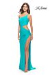 La Femme 31443 Side Slit One Shoulder Cutout Dress