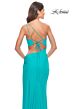 La Femme 31443 Side Slit One Shoulder Cutout Dress