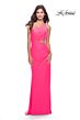 La Femme 31443 Side Slit One Shoulder Cutout Dress