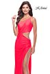 La Femme 31443 Side Slit One Shoulder Cutout Dress