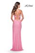 La Femme 31444 Cowl Neck Fringe Slit Sequin Dress