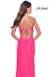 La Femme 31446 Knotted Bust Tie Back High Slit Dress
