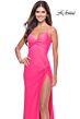 La Femme 31446 Knotted Bust Tie Back High Slit Dress