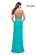 La Femme 31447 Illusion Corset Knotted Skirt Lace-Up Dress