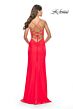La Femme 31447 Illusion Corset Knotted Skirt Lace-Up Dress