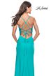 La Femme 31447 Illusion Corset Knotted Skirt Lace-Up Dress