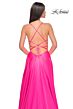 La Femme 31448 Surplice V-Neckline Rhinestone-Studded Bodice Dress