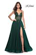 La Femme 31471 Criss Cross Back Floral Top Dress