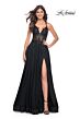 La Femme 31471 Criss Cross Back Floral Top Dress