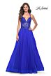 La Femme 31471 Criss Cross Back Floral Top Dress