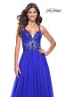 La Femme 31471 Criss Cross Back Floral Top Dress
