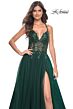 La Femme 31471 Criss Cross Back Floral Top Dress