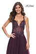 La Femme 31471 Criss Cross Back Floral Top Dress