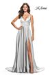 La Femme 31505 High Slit Plunging Neck Dress