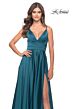 La Femme 31505 High Slit Plunging Neck Dress