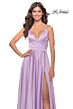 La Femme 31505 High Slit Plunging Neck Dress