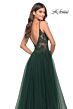 La Femme 31507 Lace Top Bare Back Slit Skirt Dress