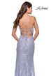 La Femme 31510 V-Neckline Open Lace-Up Back Dress