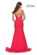 La Femme 31512 Plunging Neckline Illusion Sides Lace Dress