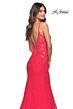 La Femme 31512 Plunging Neckline Illusion Sides Lace Dress