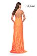 La Femme 31513 High Slit Backless Lace Dress