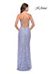 La Femme 31515 One-Shoulder Sheer Corset Bodice Dress