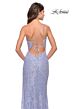 La Femme 31515 One-Shoulder Sheer Corset Bodice Dress