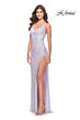 La Femme 31517 Cowl Neckline Open Lace-up Back Dress