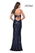 La Femme 31518 Slight Scoop Neckline Lace-Up Back Dress