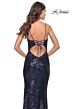 La Femme 31518 Slight Scoop Neckline Lace-Up Back Dress
