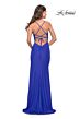 La Femme 31520 Knotted Skirt Lace Corset High Slit Dress