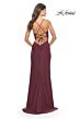 La Femme 31520 Knotted Skirt Lace Corset High Slit Dress