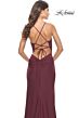 La Femme 31520 Knotted Skirt Lace Corset High Slit Dress