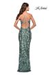 La Femme 31522 Plunging V-Neckline Lace-Up Back Dress