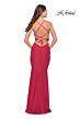 La Femme 31523 Side Cutouts Lace-Up Back Dress