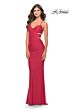 La Femme 31523 Side Cutouts Lace-Up Back Dress
