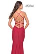 La Femme 31523 Side Cutouts Lace-Up Back Dress