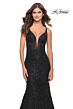 La Femme 31524 Low Open Lace-Up Back Mermaid Dress